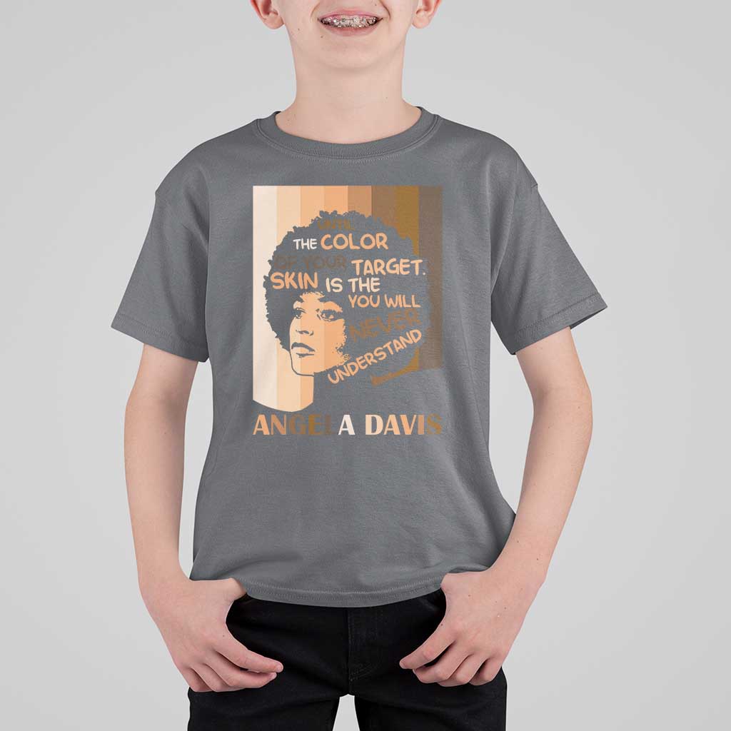 Angela Davis Inspirational Quote T Shirt For Kid Black Pride Melanin - Wonder Print Shop