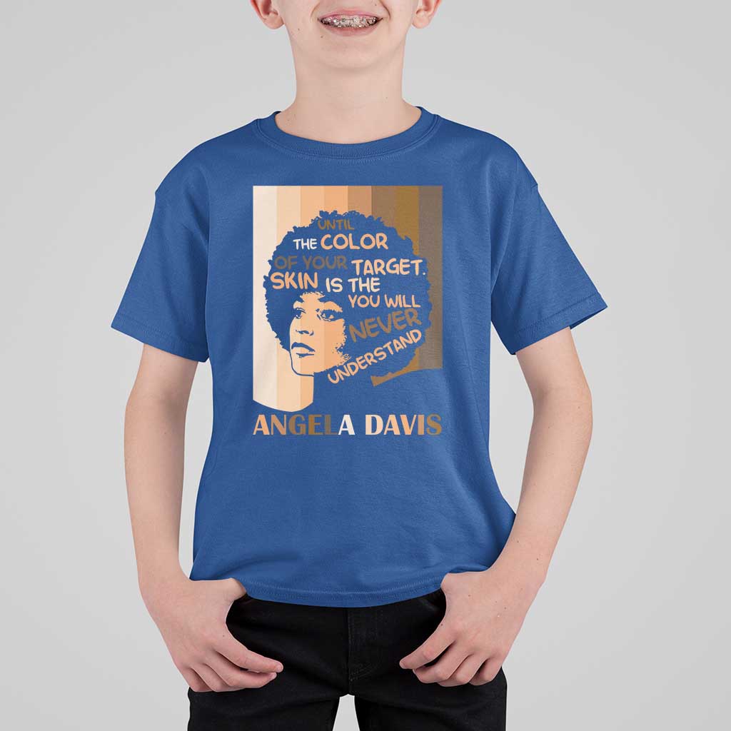 Angela Davis Inspirational Quote T Shirt For Kid Black Pride Melanin - Wonder Print Shop