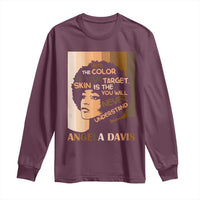 Angela Davis Inspirational Quote Long Sleeve Shirt Black Pride Melanin - Wonder Print Shop