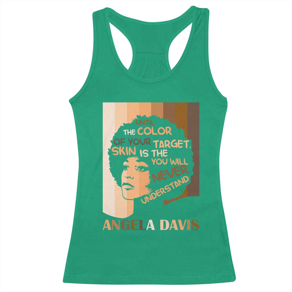 Angela Davis Inspirational Quote Racerback Tank Top Black Pride Melanin - Wonder Print Shop