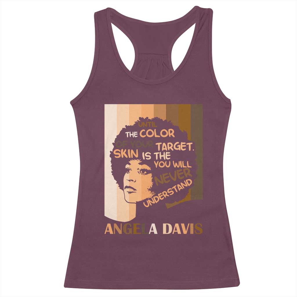 Angela Davis Inspirational Quote Racerback Tank Top Black Pride Melanin - Wonder Print Shop