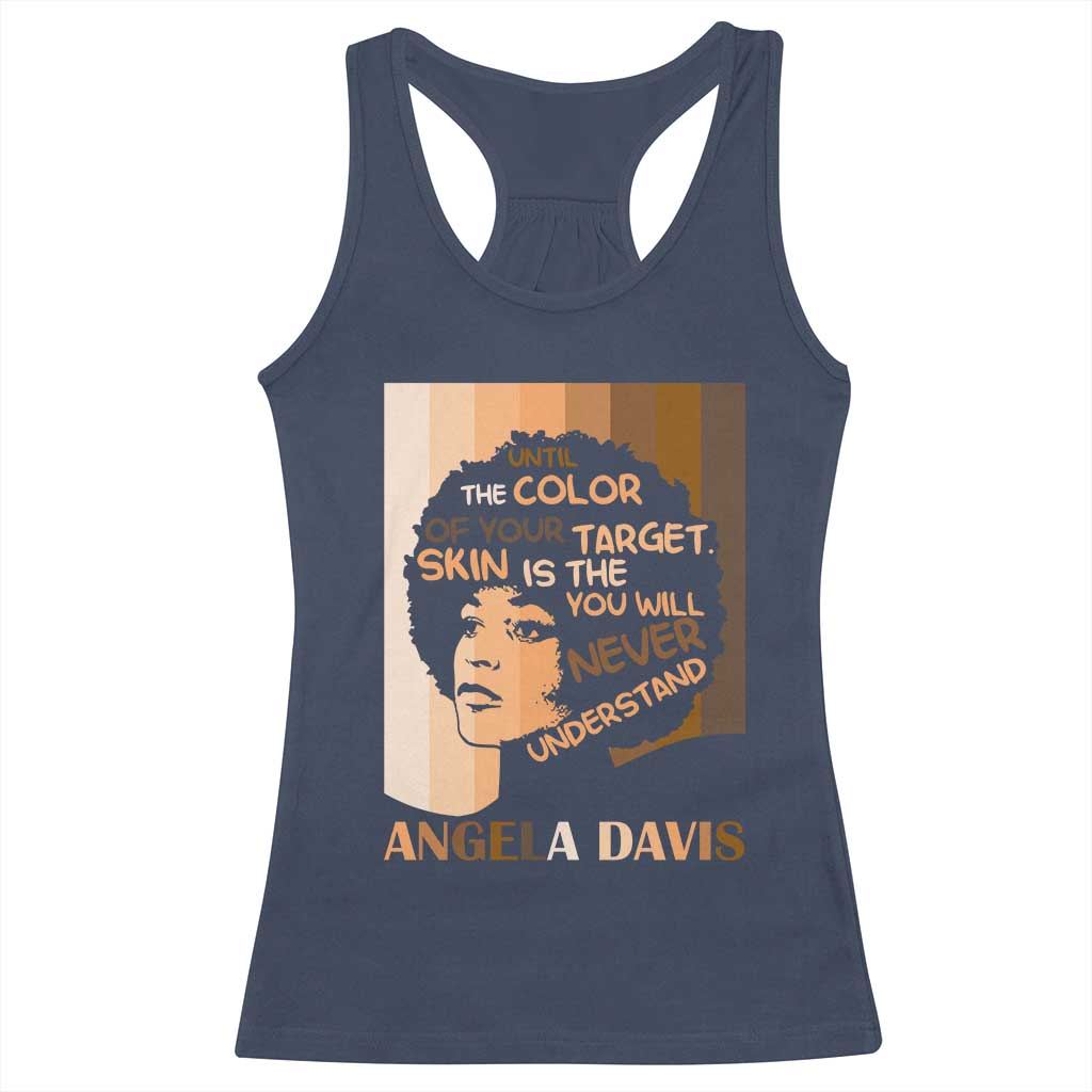Angela Davis Inspirational Quote Racerback Tank Top Black Pride Melanin - Wonder Print Shop