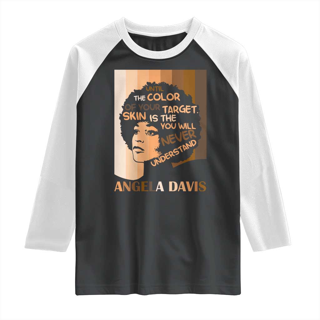Angela Davis Inspirational Quote Raglan Shirt Black Pride Melanin - Wonder Print Shop
