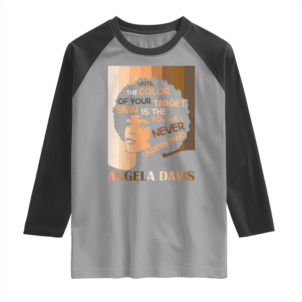 Angela Davis Inspirational Quote Raglan Shirt Black Pride Melanin - Wonder Print Shop