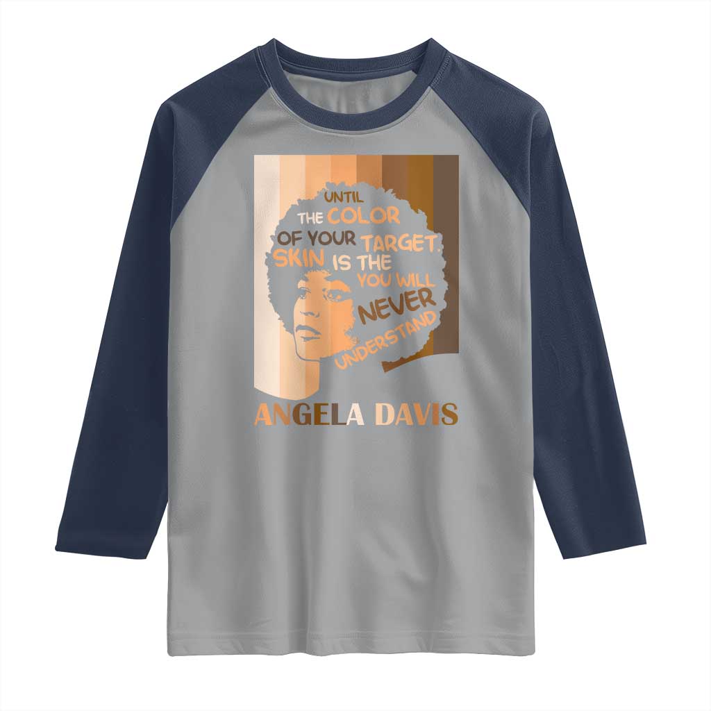 Angela Davis Inspirational Quote Raglan Shirt Black Pride Melanin - Wonder Print Shop