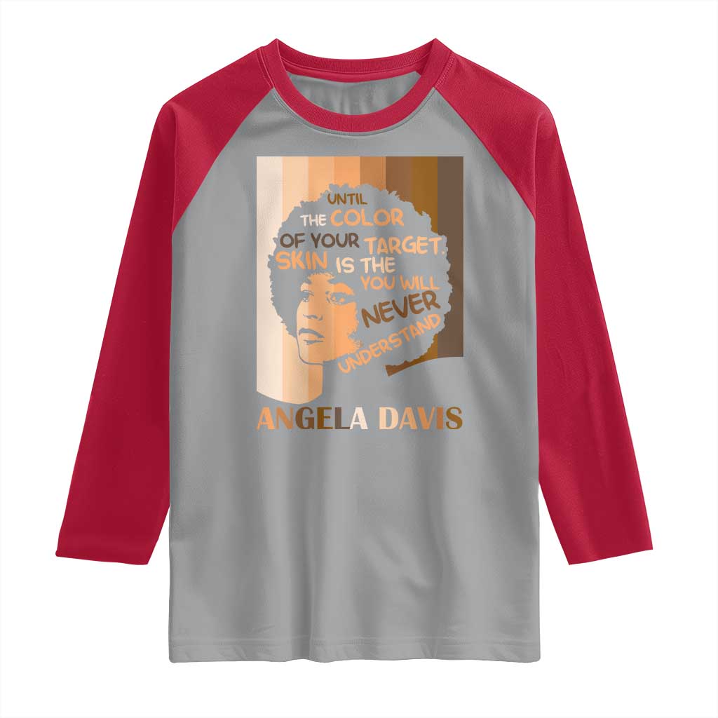 Angela Davis Inspirational Quote Raglan Shirt Black Pride Melanin - Wonder Print Shop