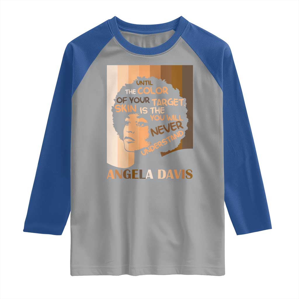Angela Davis Inspirational Quote Raglan Shirt Black Pride Melanin - Wonder Print Shop