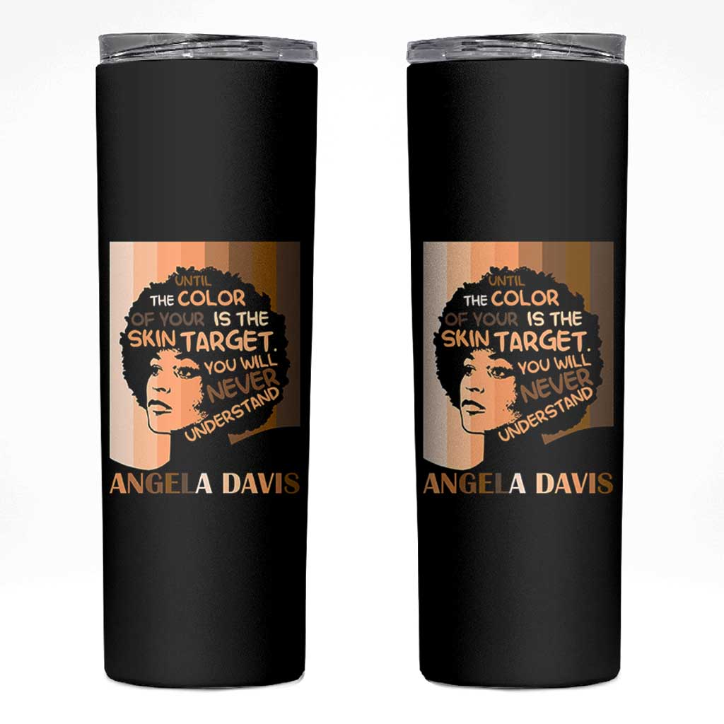 Angela Davis Inspirational Quote Skinny Tumbler Black Pride Melanin - Wonder Print Shop