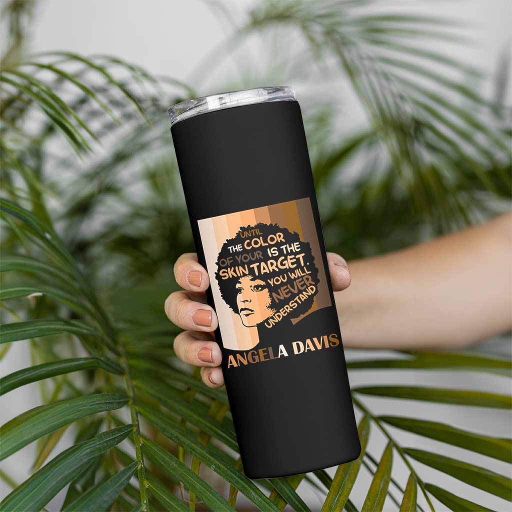 Angela Davis Inspirational Quote Skinny Tumbler Black Pride Melanin - Wonder Print Shop