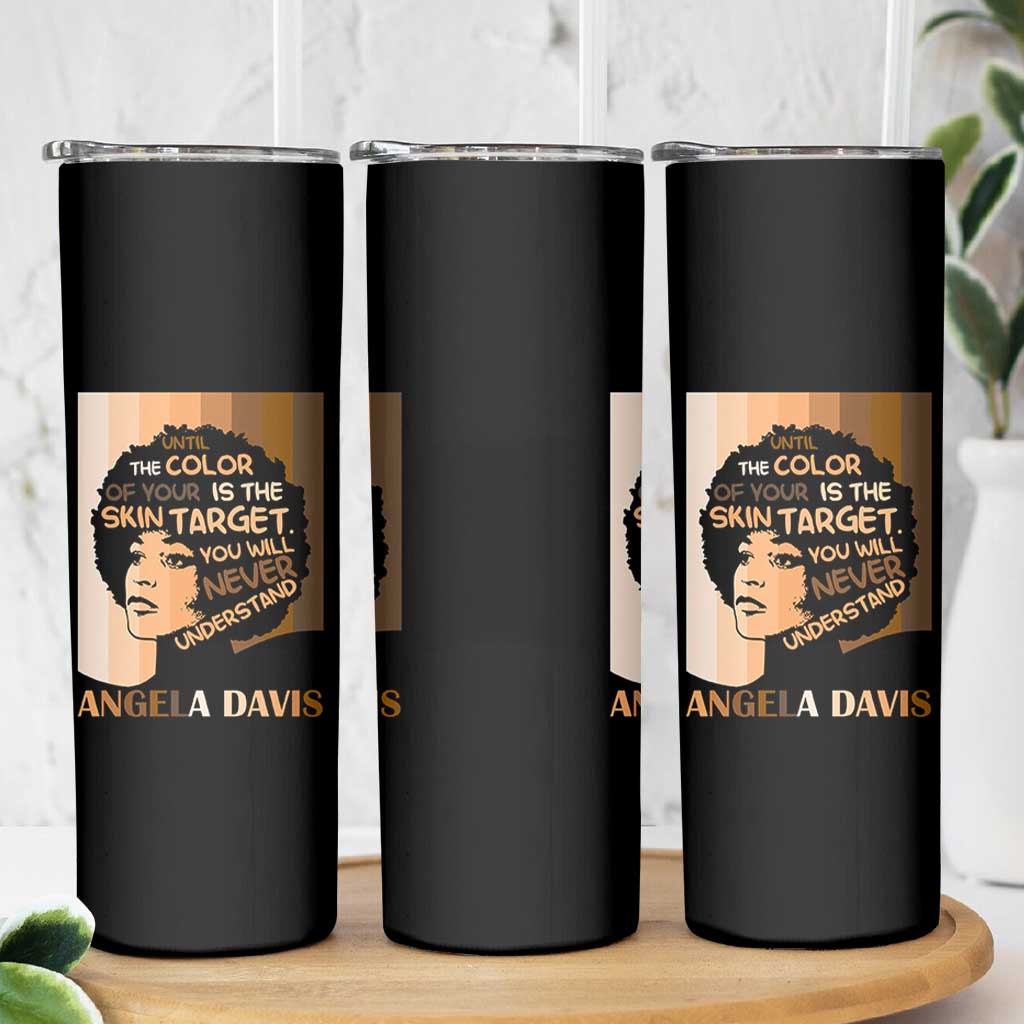 Angela Davis Inspirational Quote Skinny Tumbler Black Pride Melanin - Wonder Print Shop