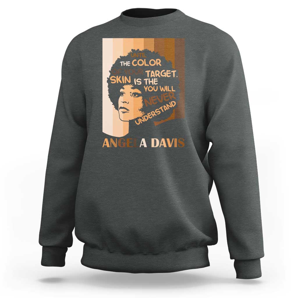 Angela Davis Inspirational Quote Sweatshirt Black Pride Melanin - Wonder Print Shop