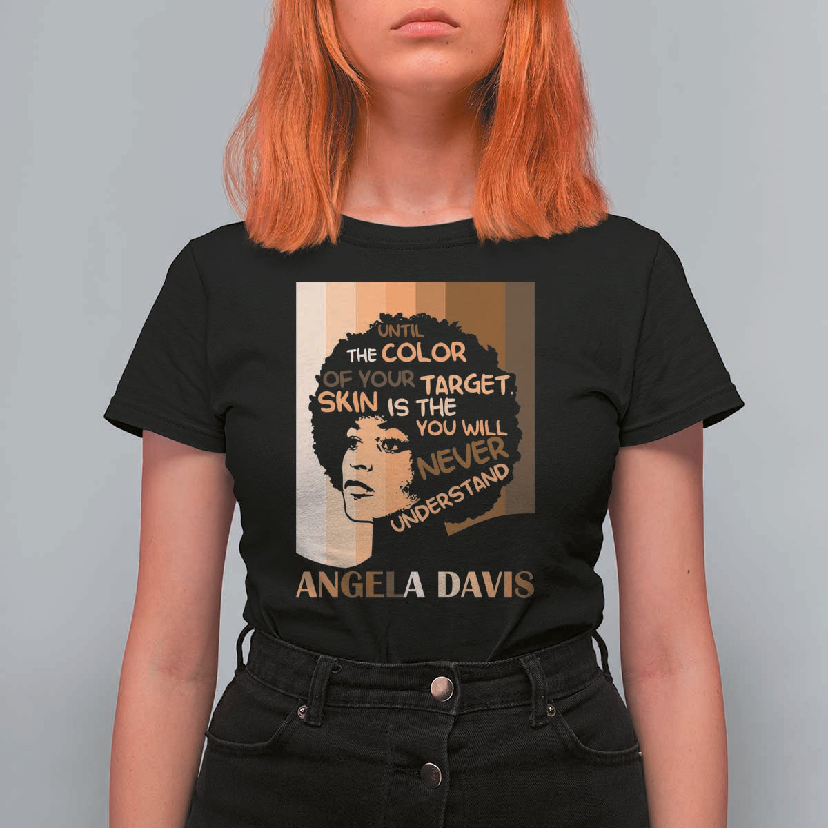 Angela Davis Inspirational Quote T Shirt For Women Black Pride Melanin - Wonder Print Shop