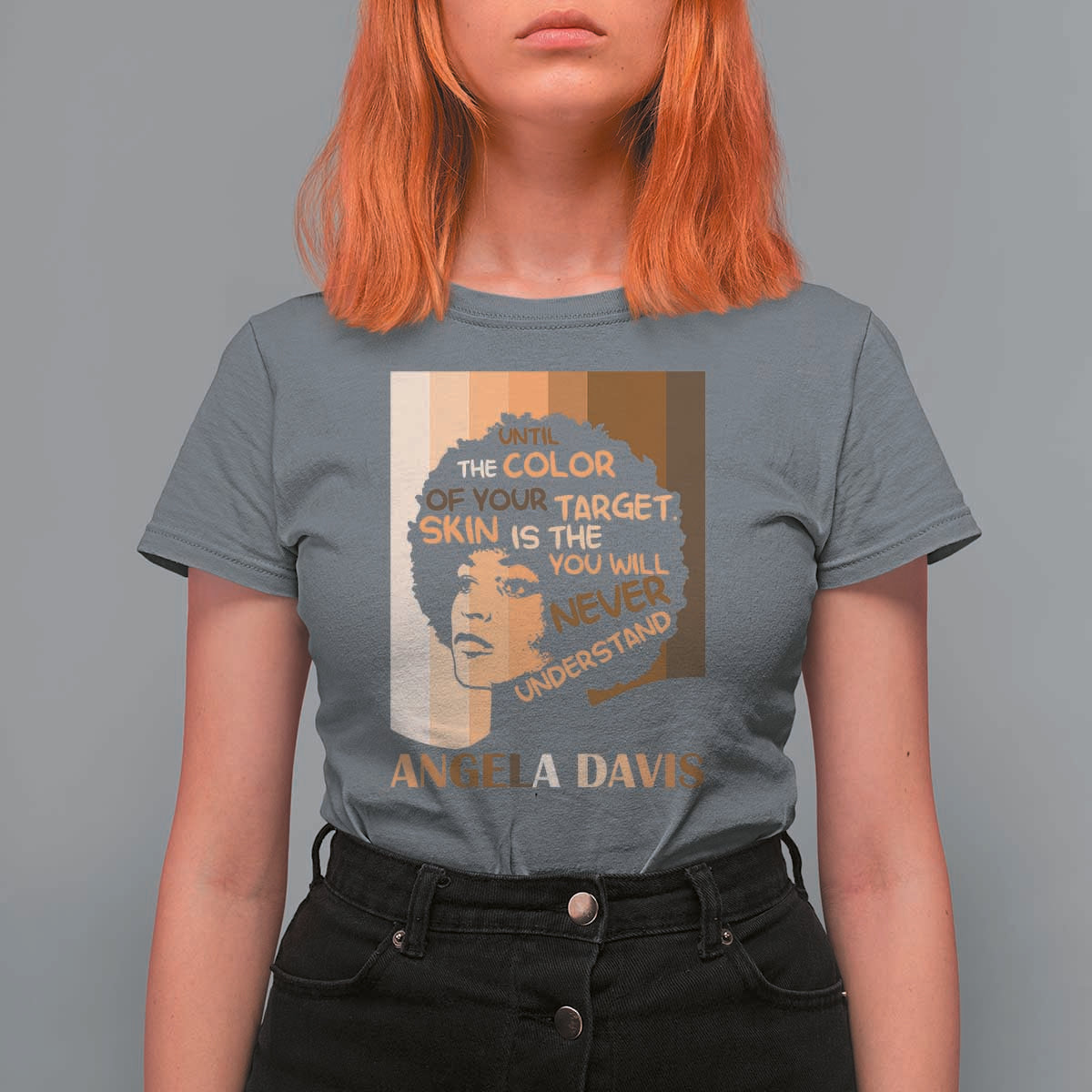 Angela Davis Inspirational Quote T Shirt For Women Black Pride Melanin - Wonder Print Shop