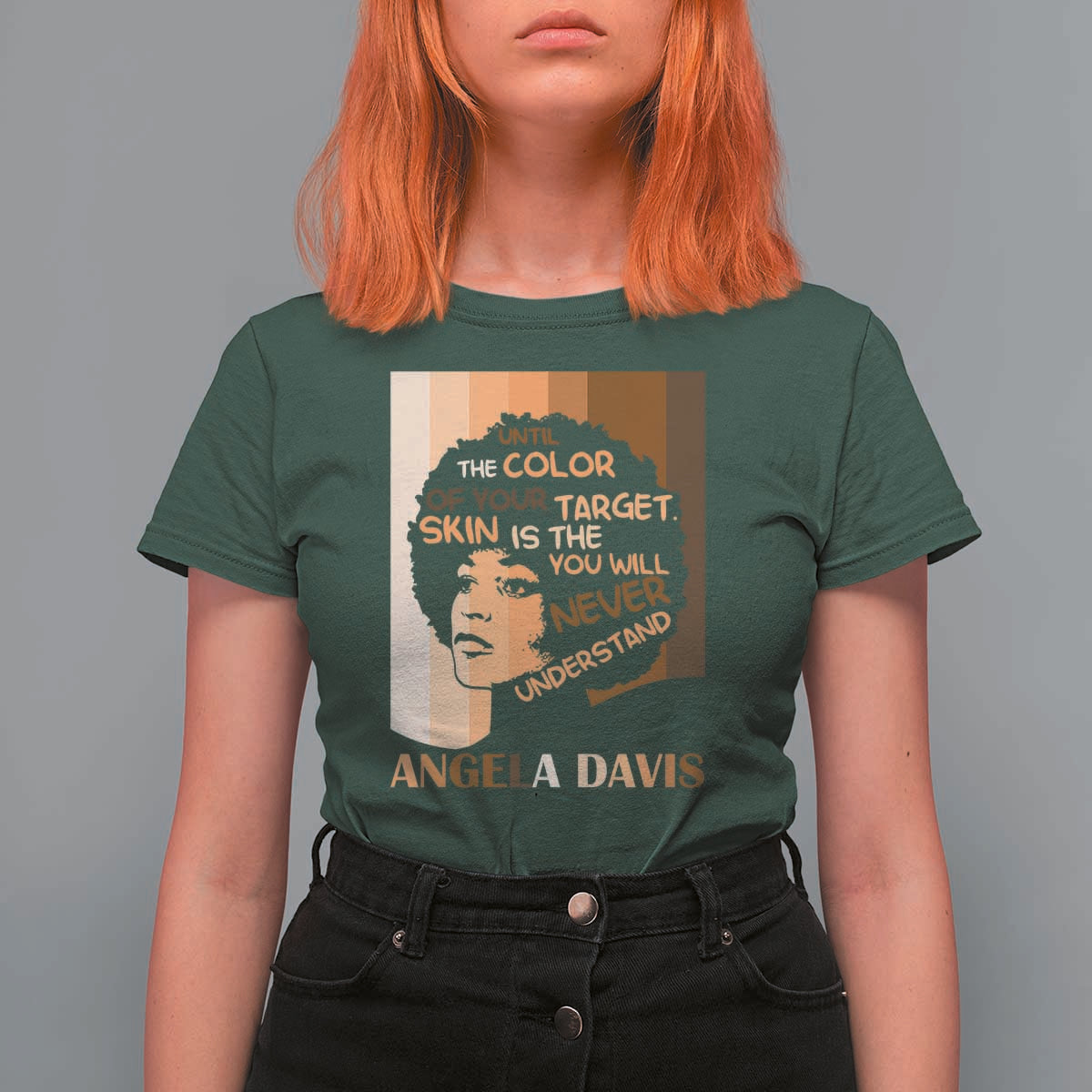 Angela Davis Inspirational Quote T Shirt For Women Black Pride Melanin - Wonder Print Shop
