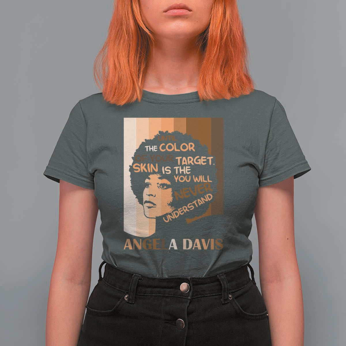 Angela Davis Inspirational Quote T Shirt For Women Black Pride Melanin - Wonder Print Shop