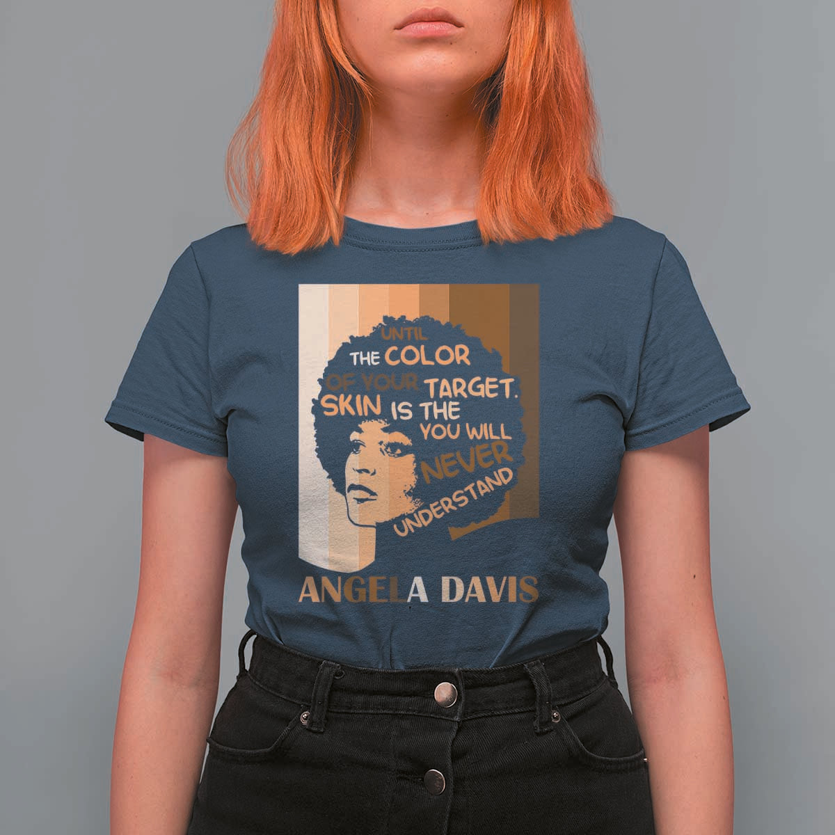 Angela Davis Inspirational Quote T Shirt For Women Black Pride Melanin - Wonder Print Shop