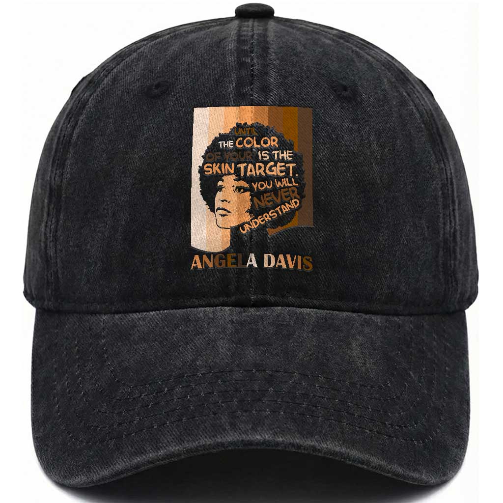 Angela Davis Inspirational Quote Washed Cotton Baseball Cap Black Pride Melanin