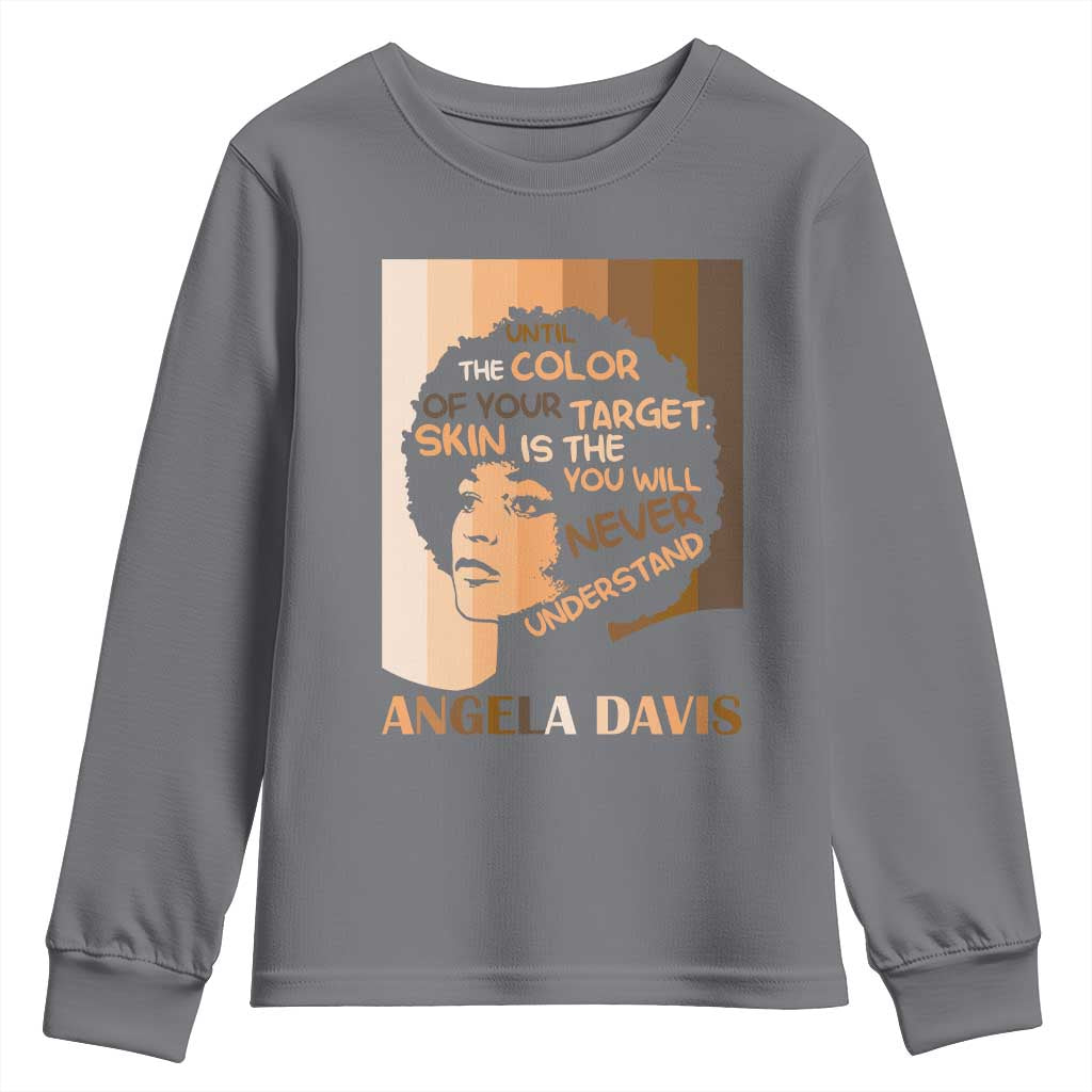 Angela Davis Inspirational Quote Youth Sweatshirt Black Pride Melanin - Wonder Print Shop