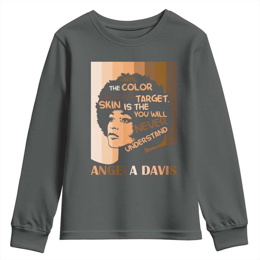Angela Davis Inspirational Quote Youth Sweatshirt Black Pride Melanin - Wonder Print Shop