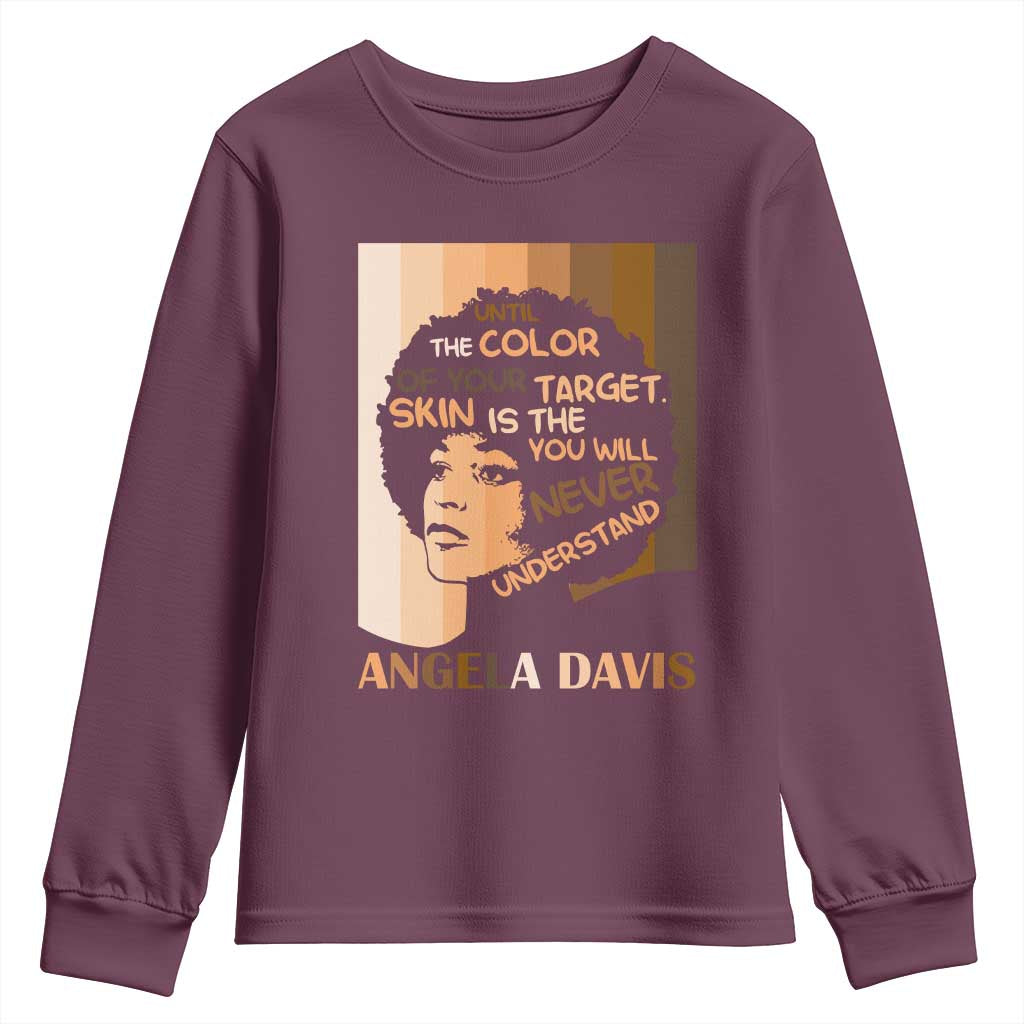 Angela Davis Inspirational Quote Youth Sweatshirt Black Pride Melanin - Wonder Print Shop