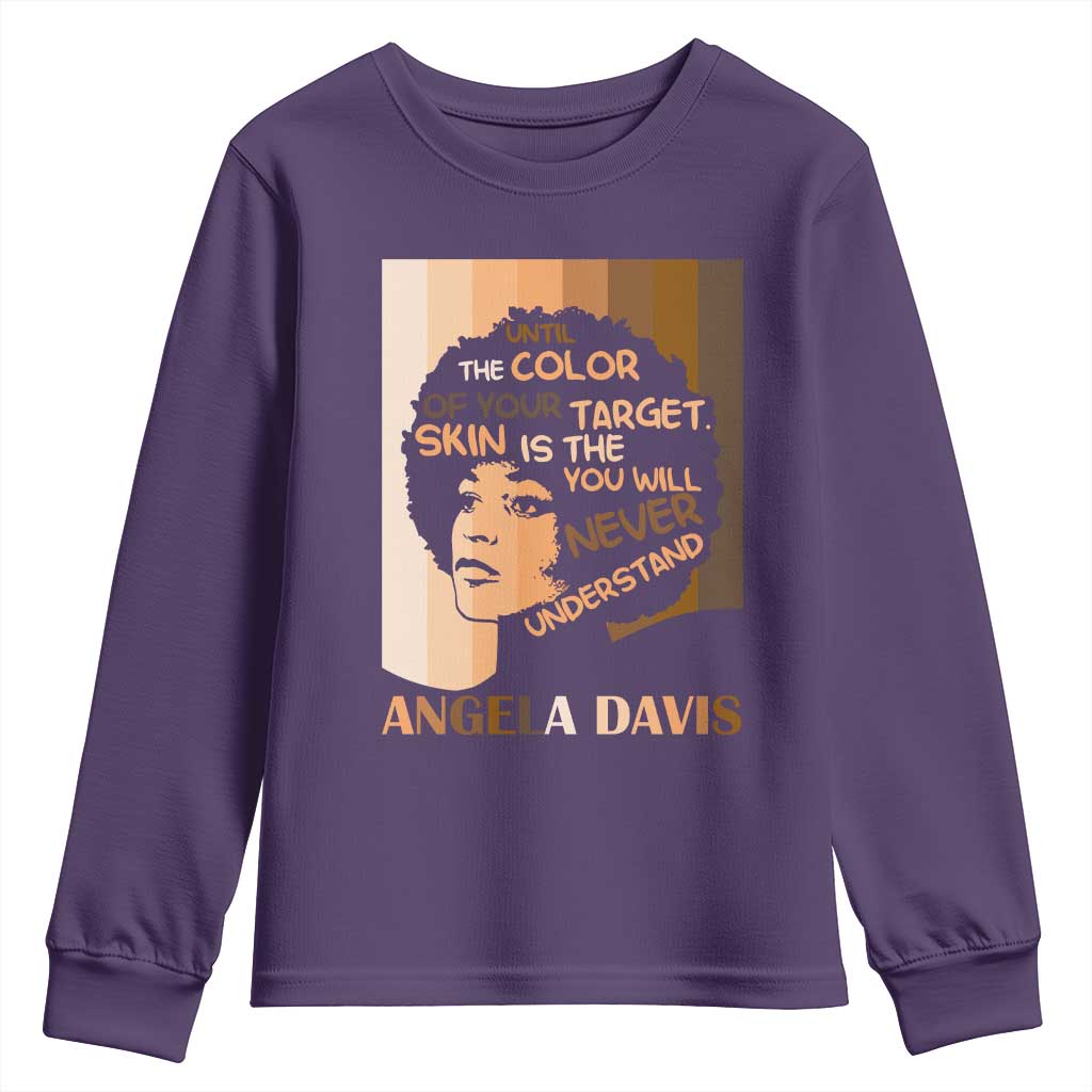 Angela Davis Inspirational Quote Youth Sweatshirt Black Pride Melanin - Wonder Print Shop