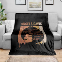 Angela Davis Quote Throw Blanket I Am No Longer Accepting The Things I Cannot Change - Wonder Print Shop