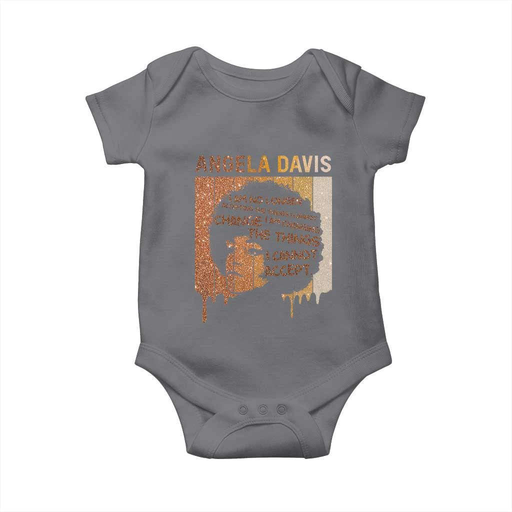 Angela Davis Quote Baby Onesie I Am No Longer Accepting The Things I Cannot Change - Wonder Print Shop