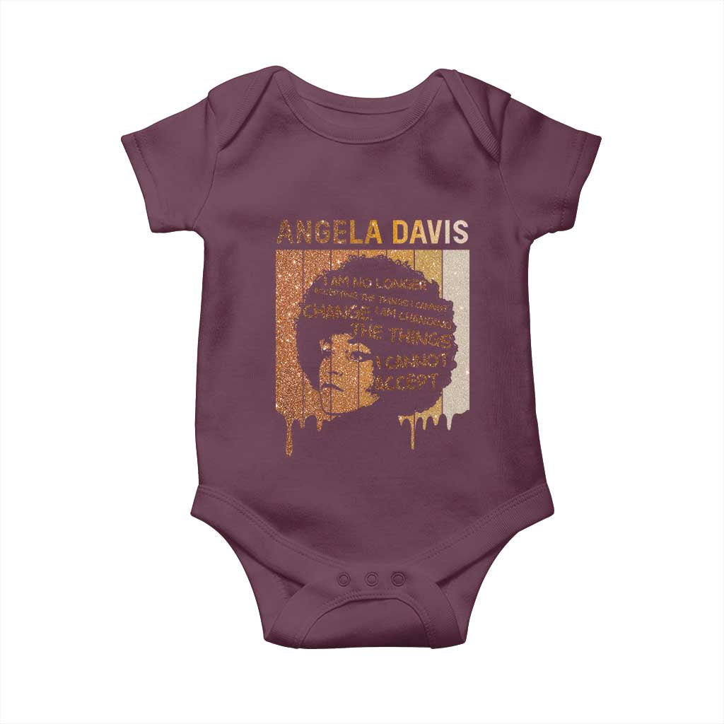 Angela Davis Quote Baby Onesie I Am No Longer Accepting The Things I Cannot Change - Wonder Print Shop