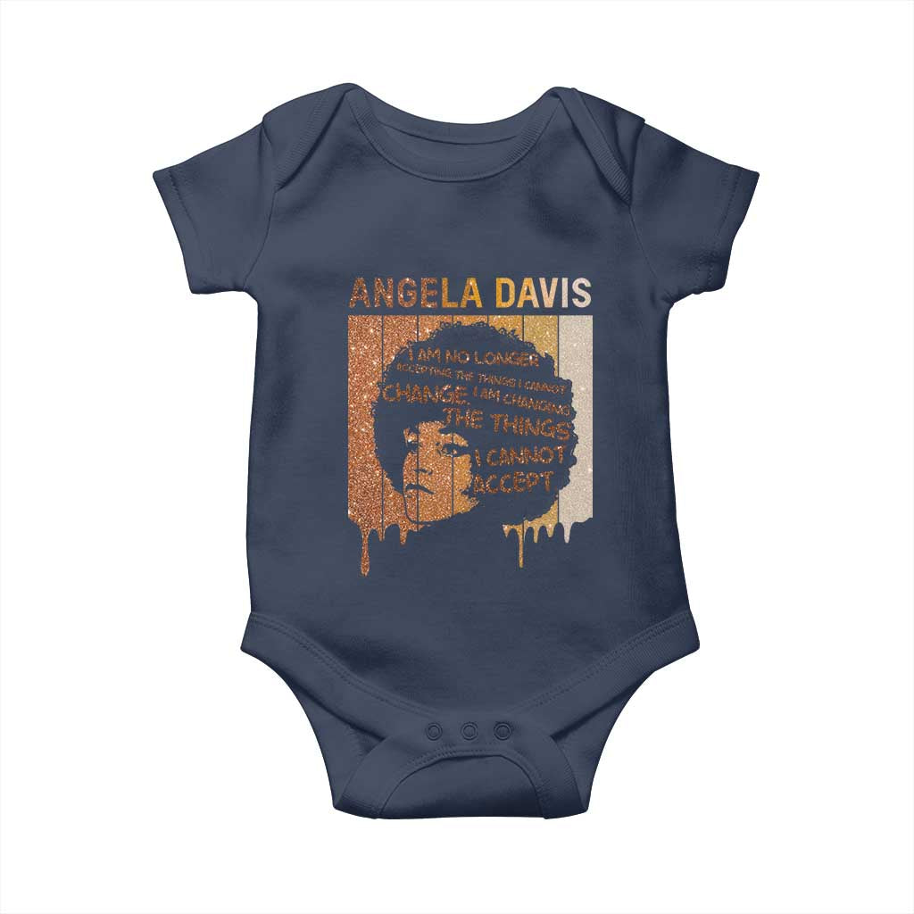 Angela Davis Quote Baby Onesie I Am No Longer Accepting The Things I Cannot Change - Wonder Print Shop