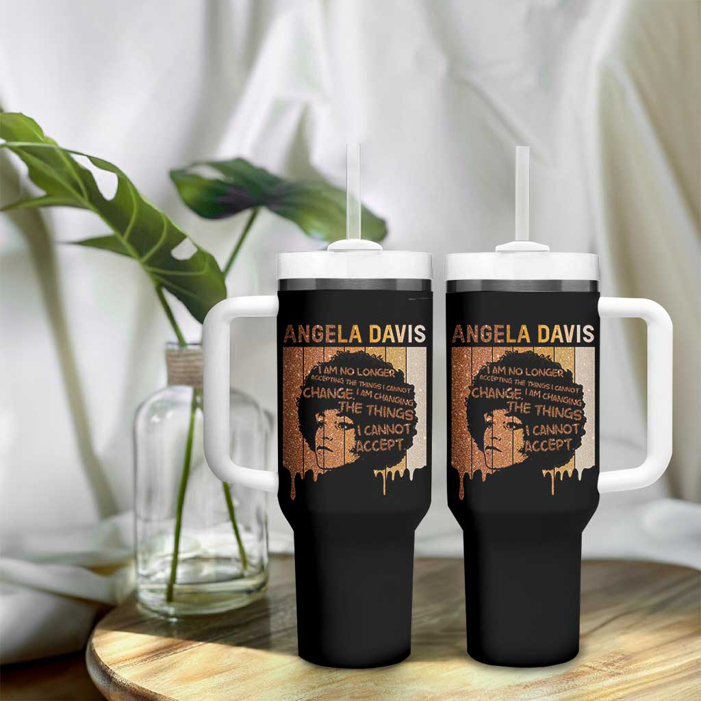 Angela Davis Quote Tumbler With Handle I Am No Longer Accepting The Things I Cannot Change - Wonder Print Shop