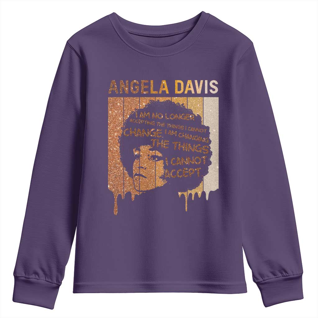 Angela Davis Quote Youth Sweatshirt I Am No Longer Accepting The Things I Cannot Change - Wonder Print Shop