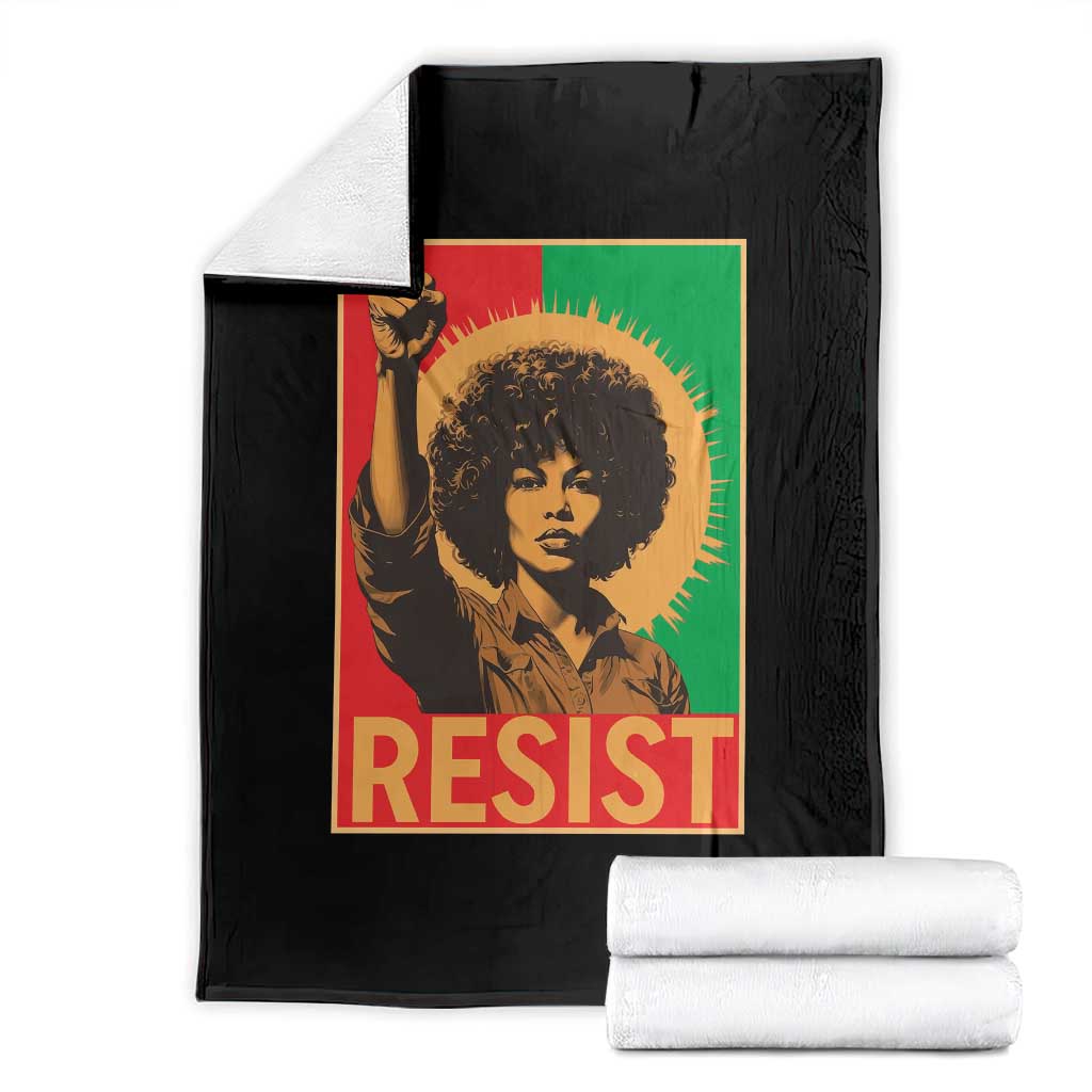 Angela Davis Throw Blanket Political Protest Resist Civil Rights Freedom - Wonder Print Shop