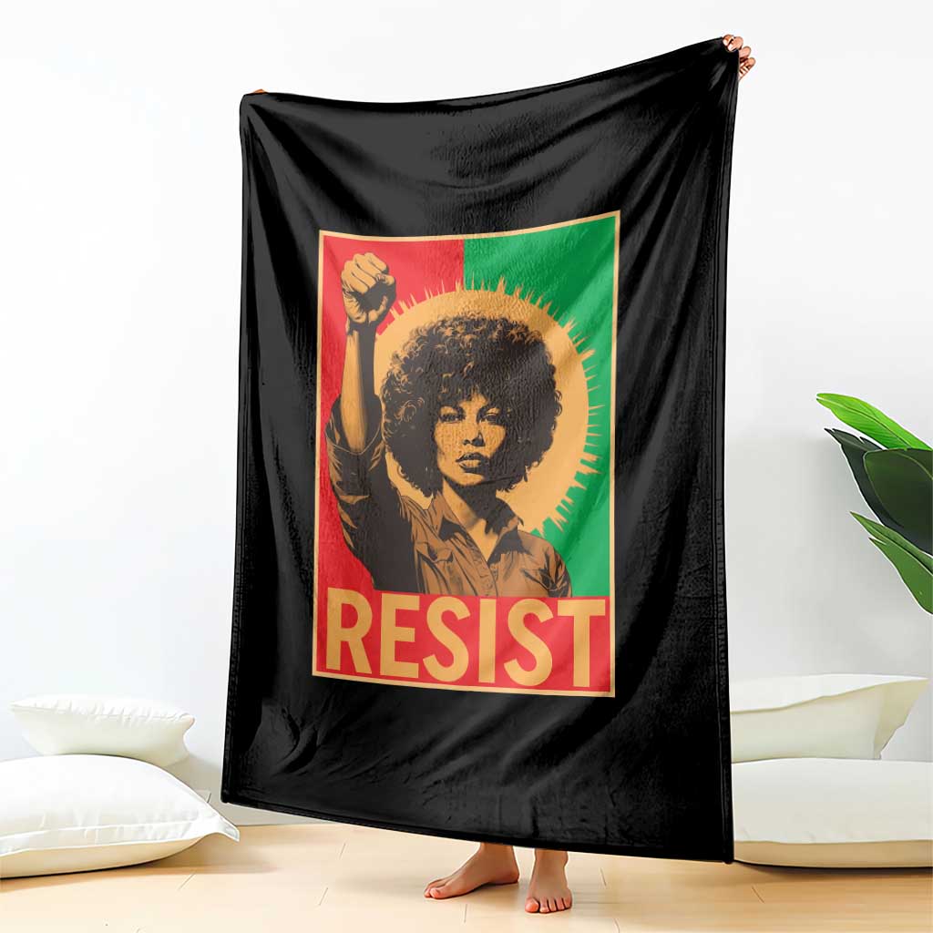 Angela Davis Throw Blanket Political Protest Resist Civil Rights Freedom - Wonder Print Shop