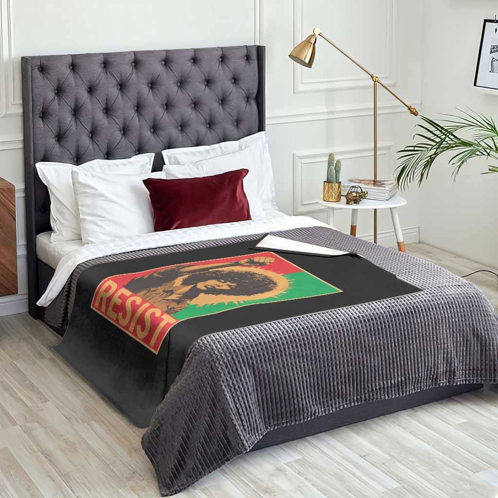 Angela Davis Throw Blanket Political Protest Resist Civil Rights Freedom - Wonder Print Shop