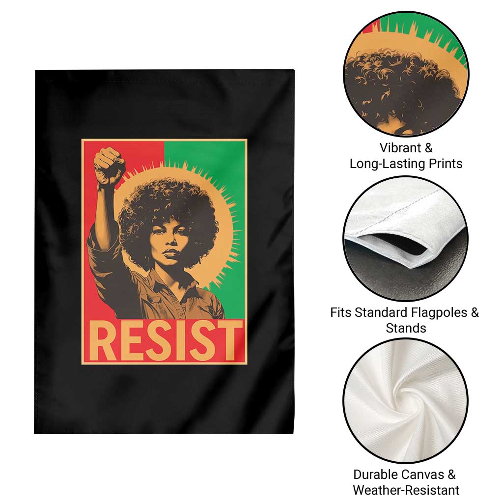 Angela Davis Garden Flag Political Protest Resist Civil Rights Freedom - Wonder Print Shop