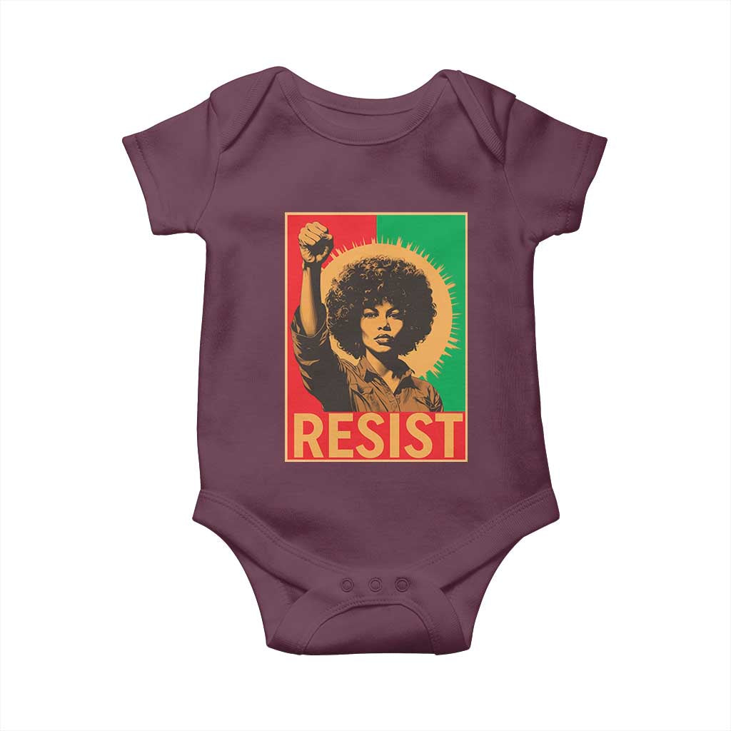 Angela Davis Baby Onesie Political Protest Resist Civil Rights Freedom - Wonder Print Shop