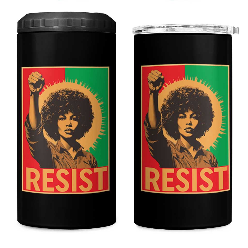 Angela Davis 4 in 1 Can Cooler Tumbler Political Protest Resist Civil Rights Freedom - Wonder Print Shop