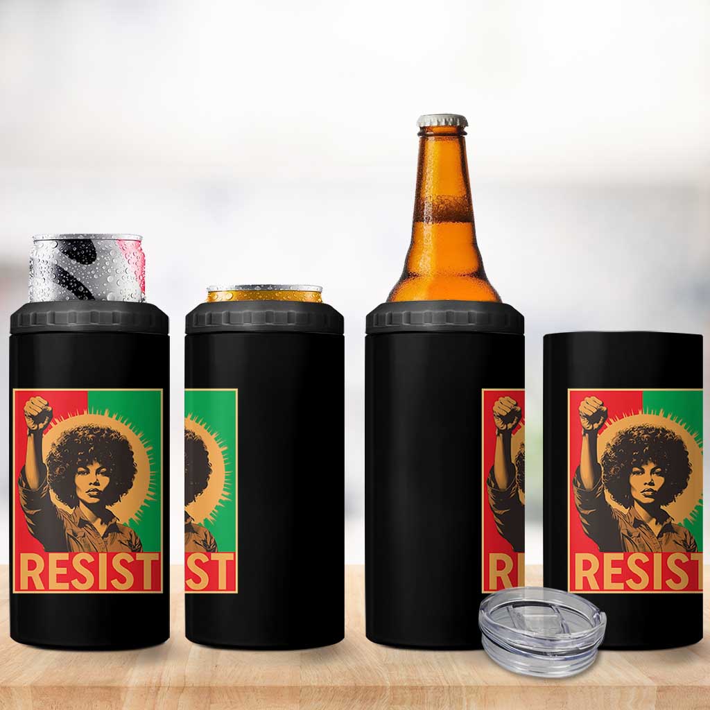 Angela Davis 4 in 1 Can Cooler Tumbler Political Protest Resist Civil Rights Freedom - Wonder Print Shop