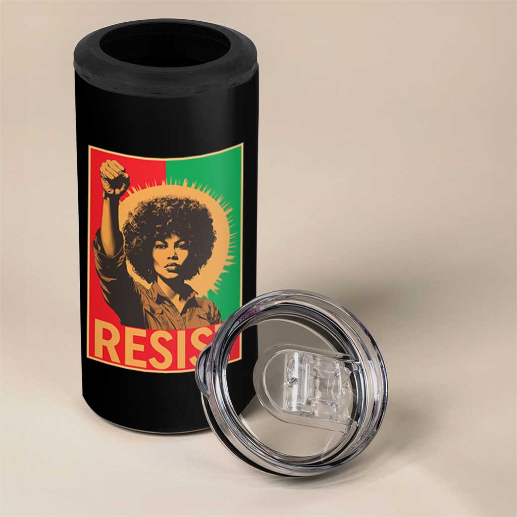Angela Davis 4 in 1 Can Cooler Tumbler Political Protest Resist Civil Rights Freedom - Wonder Print Shop