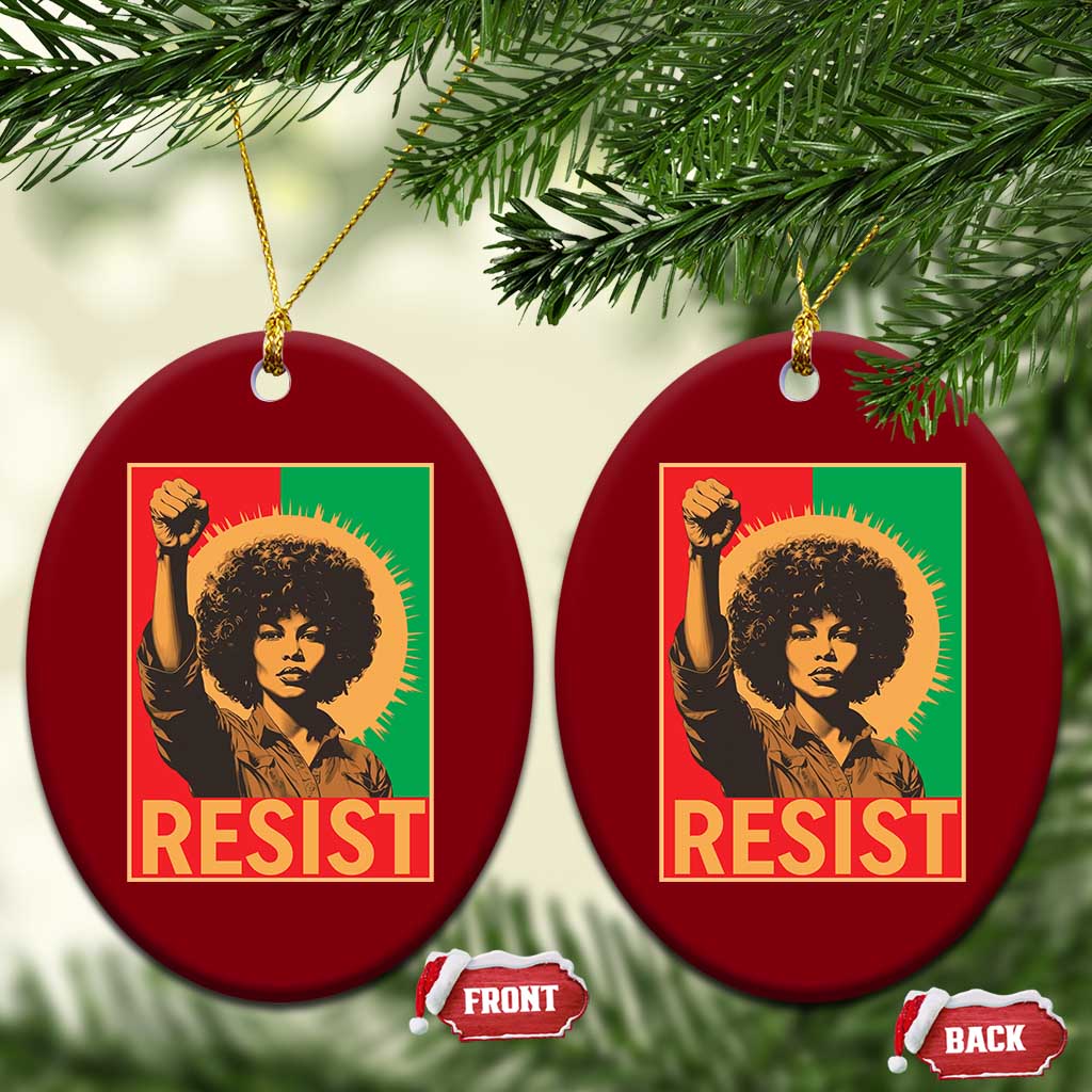 Angela Davis Ceramic Ornament Political Protest Resist Civil Rights Freedom - Wonder Print Shop