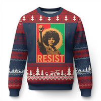 Angela Davis Ugly Christmas Sweater Political Protest Resist Civil Rights Freedom - Wonder Print Shop