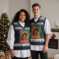 Angela Davis V-Neck Knit Sweater Vest Political Protest Resist Civil Rights Freedom - Wonder Print Shop