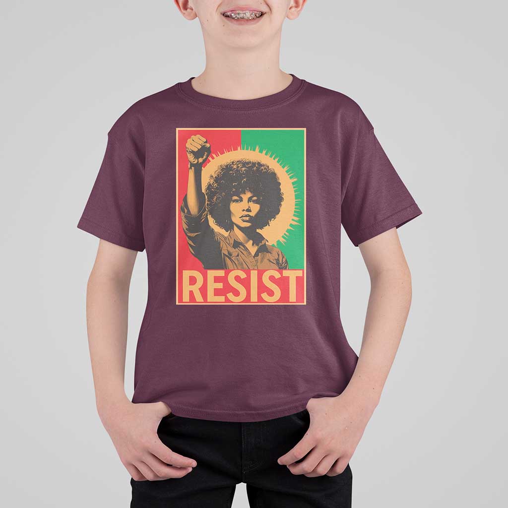 Angela Davis T Shirt For Kid Political Protest Resist Civil Rights Freedom - Wonder Print Shop