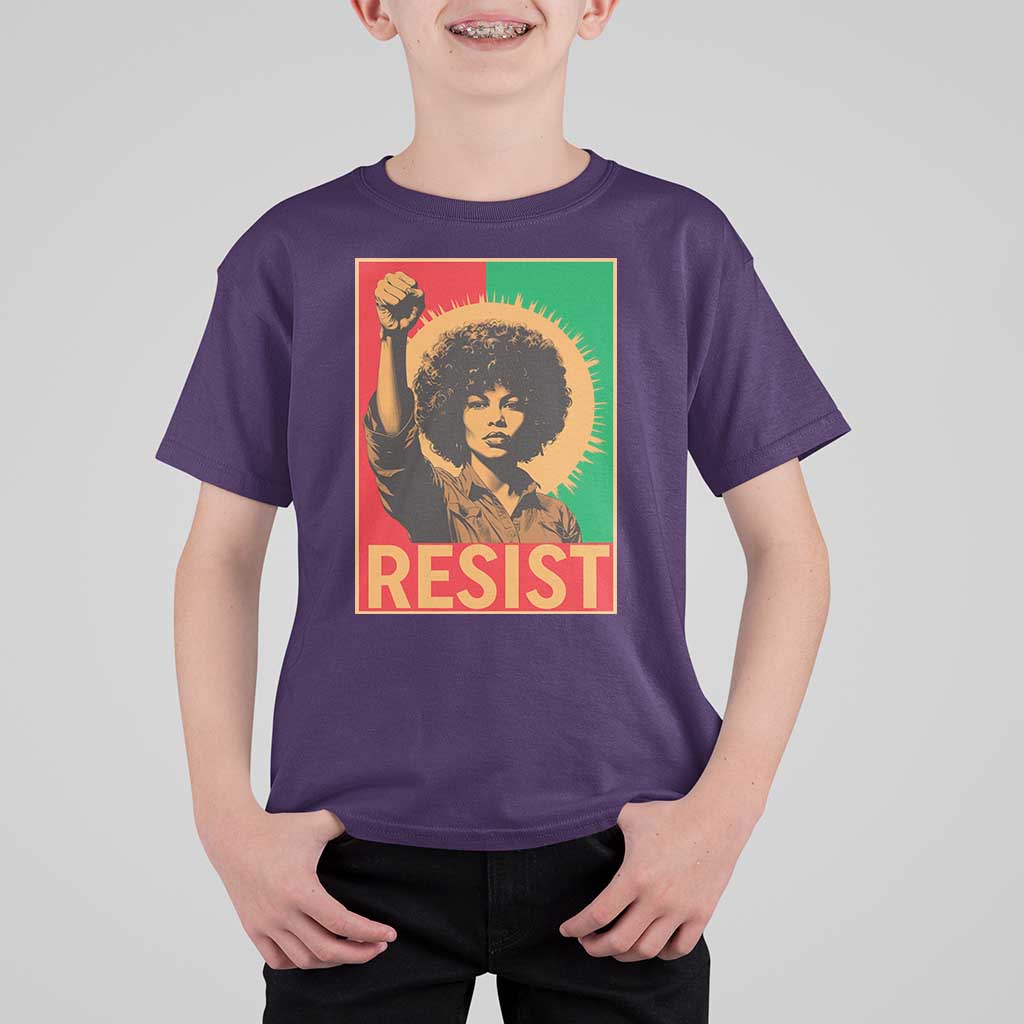 Angela Davis T Shirt For Kid Political Protest Resist Civil Rights Freedom - Wonder Print Shop