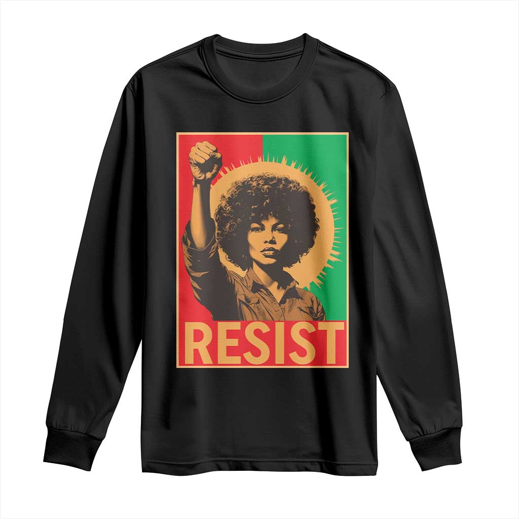 Angela Davis Long Sleeve Shirt Political Protest Resist Civil Rights Freedom - Wonder Print Shop