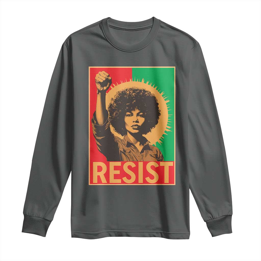 Angela Davis Long Sleeve Shirt Political Protest Resist Civil Rights Freedom - Wonder Print Shop