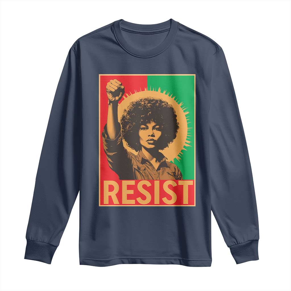 Angela Davis Long Sleeve Shirt Political Protest Resist Civil Rights Freedom - Wonder Print Shop