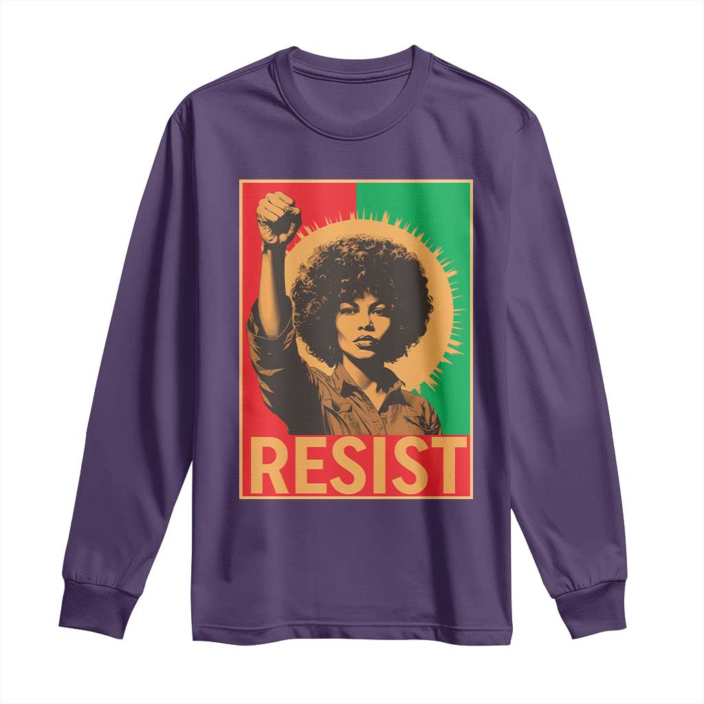 Angela Davis Long Sleeve Shirt Political Protest Resist Civil Rights Freedom - Wonder Print Shop