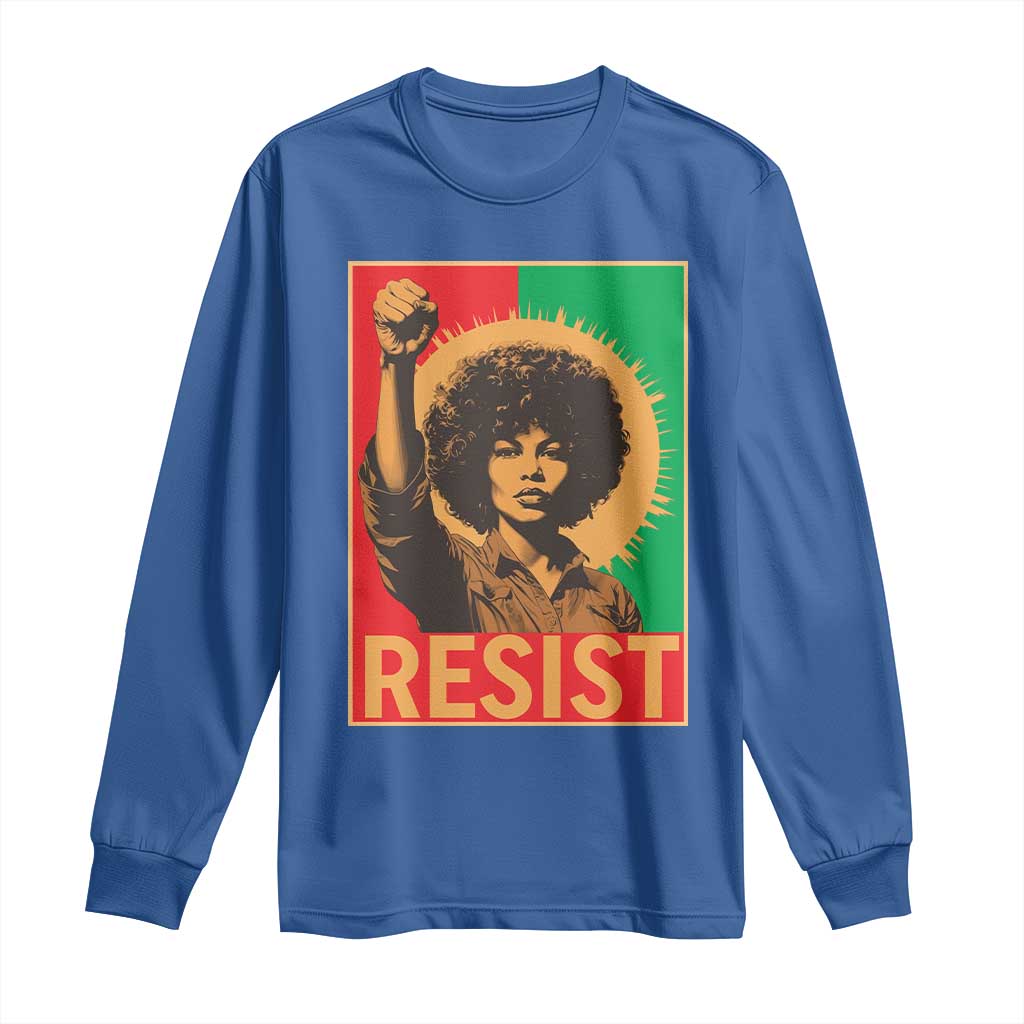 Angela Davis Long Sleeve Shirt Political Protest Resist Civil Rights Freedom - Wonder Print Shop