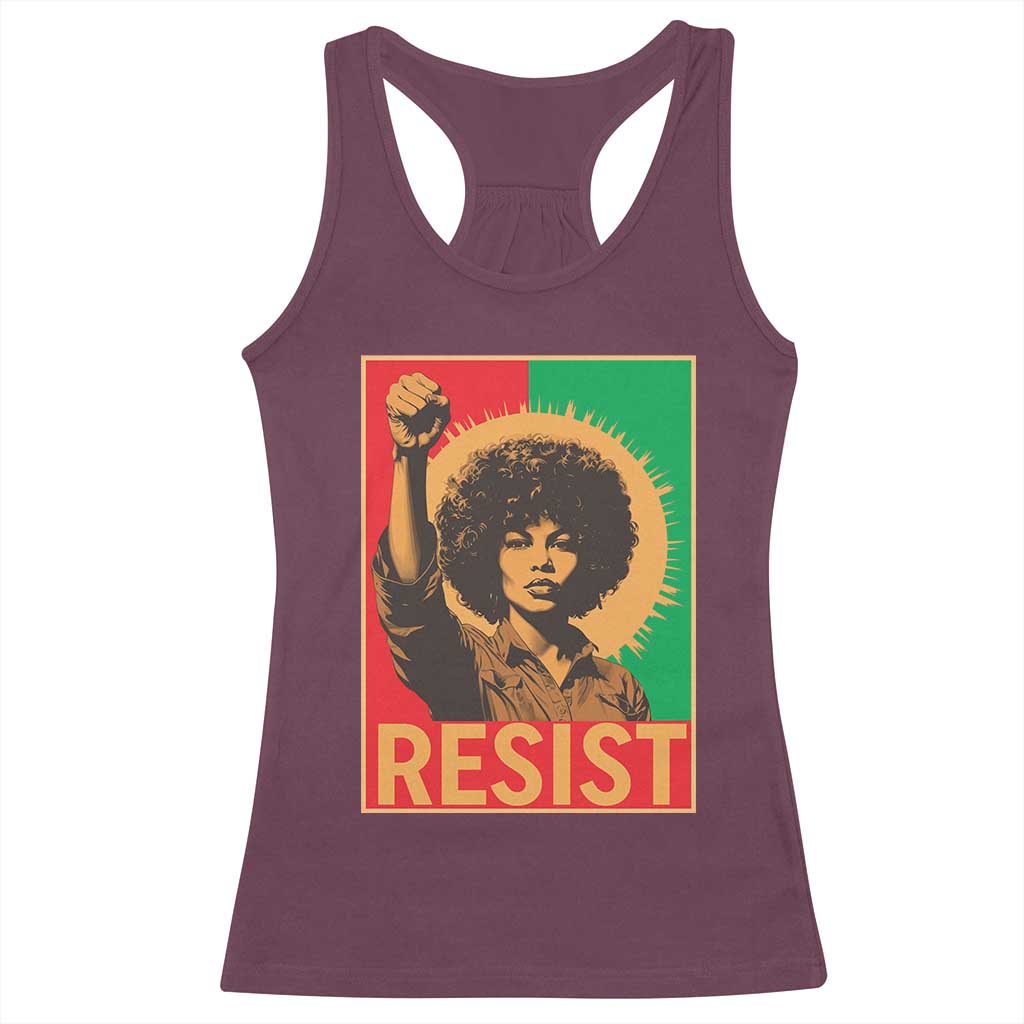 Angela Davis Racerback Tank Top Political Protest Resist Civil Rights Freedom - Wonder Print Shop